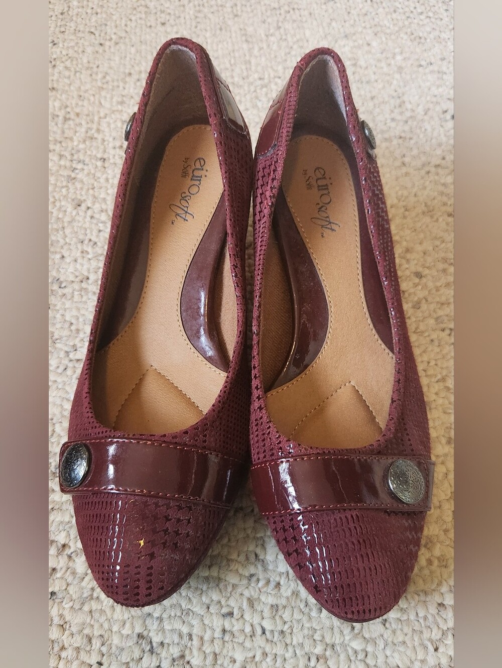 Eurosoft By Söfft Patterned Burgundy Pumps - Size 7M